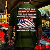 cheap Independence Day T shirts-Veterans Day Men&#039;s Patriot Patriotic Veteran Letter National Flag T shirt Graphic Tee Back Print T Shirt Short Sleeve T shirt 3D Print Crew Neck Shirt Designer Retro Vintage Outdoor Daily Vacation