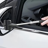 お買い得  クリーニング用品-車のバックミラーワイパー、サイドミラークリーナー、格納式車のサイドミラーワイパー、伸縮式ロングロッド付きカーミラークリーナー、ミラーガラス雨水ミスト用スキージクリーナー