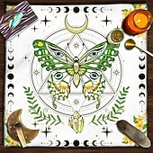 olcso Asztalterítők-tarot asztalterítő játékhoz, oltárterítő, boszorkánysági asztrológia dekoráció orákulumkártya pad tarot szőnyeg witcher dekor, parti ajándékok, parti ajándék dekoráció, parti kellékek varázsművészeti