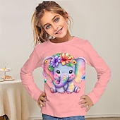 Girls' 3D Animal Dinosaur Letter T shirt Long Sleeve 3D Print Fall Winter Active Fashion Daily Kids 3-12 Years Outdoor Daily Regular Fit cheap Girl's 3D Animals-Girls' 3D Animal Dinosaur Letter T shirt Long Sleeve 3D Print Fall Winter Active Fashion Daily Kids 3-12 Years Outdoor Daily Regular Fit