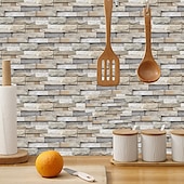economico Adesivi murali-12 pz piastrelle di pietra artificiale wall sticker 3d carta da parati in vinile autoadesivo floreale home decor per cucina bagno 15*30 cm