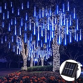 お買い得  ソーラーストリングライト-3M ストリングライト クリスマス流星群ライト LED 2835 SMD 1セット 温白色 ホワイト ブルー 流星群ライト ソーラー駆動 屋外 ホリデー 12 V