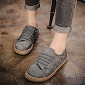 abordables Chaussures sans lacet et mocassins femme-Chaussures à enfiler en daim marron pour femmes – baskets décontractées confortables avec sangles élastiques pour un usage quotidien et les activités de plein air