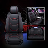 abordables Fundas de asiento para coche-Juego completo de lujo para 5 asientos funda de asiento delantero de coche universal 5D de PU impermeable almohadilla de protector de asiento transpirable