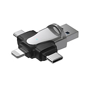 cheap Computer &amp; Office-4 in 1 TF Memory Card Reader OTG Adapter for Lightning/Mirco USB/Type-C USB OTG Micro SD Card Reader for iPhone Andriod Xiaomi