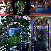 cheap Solar String Lights-Solar Copper Wire Lights Led Fairy Lights String Outdoor Waterproof Ground Plug Decorative Lights Christmas Lights