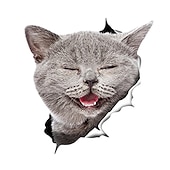 olcso Autómatricák-Winston &amp; medve 3d macska matricák - 2 csomag - fekete macska falmatricák - macska fali matricák hálószobába - hűtőszekrény - WC - autó - kiskereskedelmi csomagolt