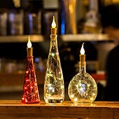 voordelige Batterij String Lights-2m 20leds kaars wijnfles lichtslinger wijnfles vlam kurk lamp diy party bruiloft valentijnsdag guirlande
