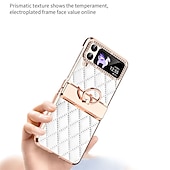 Недорогие Чехлы для Samsung-телефон Кейс для Назначение SSamsung Galaxy Z-флип 7 Z-флип 6 Z Flip 5 Z Flip 4 Z Flip 3 Кейс на заднюю панель Блинг Стразы Покрытие Хрустальный алмаз ПК Кожа PU