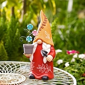 economico Luci paesaggistiche-Luce Solare Da Giardino Gnomi Statua Resina Cortile Luce Esterna Impermeabile Decor Passerella Cortile Resina Artigianato Patio Balcone Decorazione