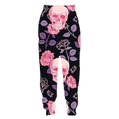 cheap Bottoms-Halloween Skull Skeleton Jogger Pants Sweatpants Anime 3D Graphic For Couple&#039;s Men&#039;s Women&#039;s Adults&#039; Halloween Carnival Masquerade 3D Print Party Halloween