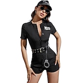olcso Páros és csoportos jelmezek-Rab Karrier Jelmez Rendőrnő Halloween Szerepjáték Jelmezek Felszerelések Halloween csoportos párok jelmezei Felszerelések Szerepjáték Felnőttek Férfi Női Mindszentek napja Álarcos mulatság Parti