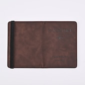 cheap Card Holders &amp; Cases-Leather Passport Cover RFID Elastic Band Travel Credit ID Card Waterproof Passport Holder Men Women Wallet Document Organizer