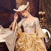 preiswerte Kleider-Gotisch Viktorianisch Vintage inspiriert Kleid Partykostüm Abschlussballkleid Prinzessin Shakespeare Braut Einfarbig Ballkleid Kostüm Damen königlich Halloween Karneval Valentinstag Abendgesellschaft
