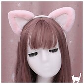cheap Hair Styling Accessories-Handmade Cute Lolita Hair Ornaments Animal Ears Headdress Cosplay Props Lo Mother Cat&#039;S Ears (Steamed Cat-Ear Shaped Bread) Hair Hoop