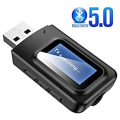 Недорогие Аудио и видео аксессуары-usb bluetooth 5,0 аудио передатчик приемник ЖК-дисплей 3,5 мм aux rca стерео беспроводной адаптер ключ для ПК ТВ автомобильные наушники