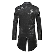 billige Topper-Retro / vintage 1980erne Jakke ملابس السهرة للرجال tailcoat Disk Paljetter Herre Halloween Karneval Maskerade Fest Fest / aften Stadie Voksne Frakk