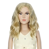voordelige Feestpruiken-Zwarte Pruik voor Kinderen Meisjes Korte Krullende Pruik Zwarte Pruik voor Verkleed Feest Cosplay Synthetische Pruiken Haarnet Halloween Pruiken