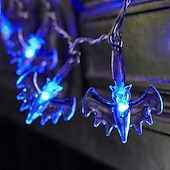 cheap Halloween Lights-Halloween Solar String Lights Outdoor Waterproof Bat Ghost Spider Skull Hand Light 6.5m 30LEDs 8 Modes Halloween Patio Yard Garden Balcony Fence Halloween Outdoor Party Indoor Decoration