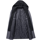billiga Trenchcoat för män-Herr Vinterkappa Yllekappa Rock Trenchcoat Utomhus Dagliga kläder Höst vinter Polyester Vindtät jacka Ytterkläder Kläder Mode Streetwear Slät Huva Enkelknäppt med Ett Knapphål