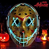 お買い得  アイデア商品-LEDライトアップパージマスクジェイソンマスク怖いマスクグローハロウィーンマスク子供用 &amp; 大人用3点滅モード