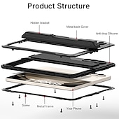 Χαμηλού Κόστους Samsung Θήκη-Θήκη τηλεφώνου για Samsung Galaxy Z Fold 5 Έντονης Χρήσης Στηρίγματα Αντι-πτώσης Πανοπλία Μέταλλο Σιλικόνη