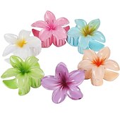 cheap Hair Styling Accessories-1PC Flower Claw Clips Hawaiian Hair Clips Plumeria Hair Clips Large Hair Claw Clips for Thick Hair 3.3 inch Medium Claw Clips for Thin Hair Strong Hold Nonslip Hair Clips Beach Hair Accessories for Women and Girls -Hawaii