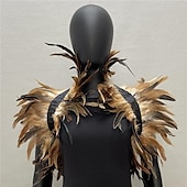 cheap Accessories and More-Punk &amp; Gothic Shawls Feather Cape Witch Maleficent Drag Queen Women&#039;s Fantasy Walpurgis Night Halloween Carnival Performance Party Pride Parade Adults&#039; Shawl All Seasons