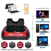 cheap Computer Peripherals-Dual-disk New And Old Dual-use Serial And Parallel Port Mobile Hard Drive Dock 2.5  3.5 Inch Multifunctional Ide Mechanical Sata Universal