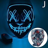 tanie Oświetlenie rekwizytów na Halloween-1 sztuk halloween świecąca maska klauna led świecąca czarna maska w kształcie litery V element ubioru rekwizyty bal przebierańców horror duch maska na twarz