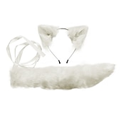 cheap Hair Styling Accessories-Handmade Cosplay Children&#039;S Performance Anime Cute Fox Color Rabbit Fur Animal Ears Hair Hoop Tail Accessory Set