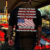 cheap Independence Day T shirts-Veterans Day Men&#039;s Patriot Patriotic Veteran Letter National Flag T shirt Graphic Tee Back Print T Shirt Short Sleeve T shirt 3D Print Crew Neck Shirt Designer Retro Vintage Outdoor Daily Vacation