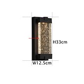 economico applique da esterno-applique in cristallo illuminazione per esterni ip65 con paralume in vetro trasparente a bolle per portico e garage led 6w bianco caldo sabbia finitura nera 110-240v