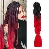 cheap Crochet Hair-Jumbo Braids Crochet Braids Hair Extension Three Tone Ombre Color Rainbow Jumbo Braiding For Twist Braiding Jumbo Box Braiding Hair 1pc/3pcs/5pcs