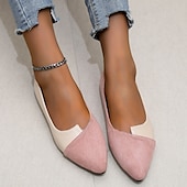 cheap Women&#039;s Flats-Women&#039;s Two-Tone Pointed Toe Flats – Elegant Slip-On Ballet Shoes, Comfortable Daily Wear for Work &amp; Casual Outfits