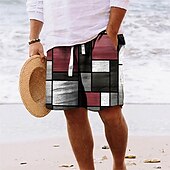 economico Stampa Geometrica-Per uomo Grafico Blocco di colori Patchwork Shorts Pantaloncini Estivi Shorts da Spiaggia Misura del girovita medio Streetwear Hawaiano Designer Casuale Quotidiano Ferie Elastico in vita Stampa 3D