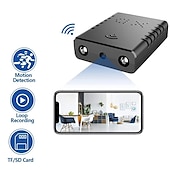 お買い得  屋内IPネットワークカメラ-ミニスパイ隠しカメラ HD 480p Wi-Fi セキュリティカメラ ワイヤレス ナニーカメラ モーション検知 ナイトビジョン 電話アプリ付き 自宅 オフィス 屋内 ビデオ監視