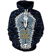 levne Vtipné vánoční mikiny a mikiny-předvečer Všech svatých Kostlivec Kapuce Pullover Vtipná vánoční mikina s kapucí Tisk 3D Přední kapsa Grafika Pro Pro páry Pánské Dámské Dospělé předvečer Všech svatých Karneval Plesová maškaráda 3D