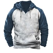 billiga bashuvtröjor för män-Herr Huvtröja Marinblå Grön Grå Huva Färgblock Sport &amp; Utomhus Dagligen Helgdag Streetwear Häftig Ledigt Vår &amp; Höst Kläder Pull Tröjor Långärmad