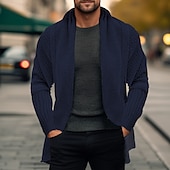 billige cardigangenser for menn-Herre Genser Cardigan Genser Riflet Strikke Normal Strikket عادي Åpen Forside Oppvarminger Moderne Moderne Dagligdagstøy Ut på byen Klær Vinter Svart Rosa S M L