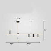economico Luci a sospensione-luci isola cucina lampada a sospensione moderna lampada a sospensione lineare industriale moderna a 5 teste per soggiorno, isola cucina, finitura oro e paralume nero, lampadina inclusa 110-240v