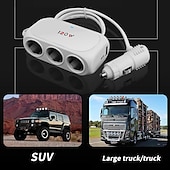 رخيصةأون شواحن السيارات-3 way 2 usb socket charger 12v car cigarette lighter splitter multocket led car fast charger adapter
