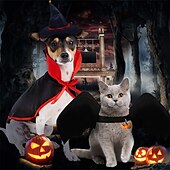 halpa Puvut-Koirat Kissat Huivit ja hatut Viitta Halloween asu Muoti Hauska Talvi Hengittävä Pehmeä Pestävä Mukava ulko- Halloween Rento / arki Koiran vaatteet for Bichon Frise Pomeranian Pienelle lemmikille