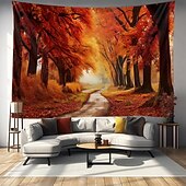 olcso Erdőszőnyeg-ősz erdő függő gobelin fal művészet nagy kárpit falfestmény dekor fénykép háttér takaró függöny otthon hálószoba nappali dekoráció