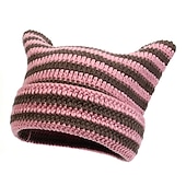 olcso Kiegészítők és még sok más-Retró Punk és gótika Y2K Kalapok Csíkos Beanie Szabályos Macska Kis Ördögszarv Csík Jelmez Férfi Női Mindszentek napja Farsang Álarcos mulatság Esemény / Buli Fesztivál Tini Felnőttek Kalap Ősz &amp; tél
