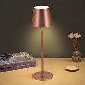 זול מנורות שולחן-מנורת שולחן אלחוטית LED מודרנית, מנורת אווירה בבית קפה רטרו, מנורת שולחן נטענת USB עמעום מגע לבר, לבית או למשרד