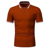 preiswerte Klassisches Poloshirt für Herren-Herren Poloshirts Golfshirt Lässig Ferien Revers Klassisch Kurzarm Mode Basic Einfach Knöpfe Sommer Normale Passform Weiß Gelb Poloshirts