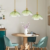 economico Luci Isola cucina-lampada a sospensione a led in vetro lampada da soffitto moderna in vetro soffiato a mano industriale led creativo loft bar cucina lampada da soffitto decorazione della casa installazione rosa verde