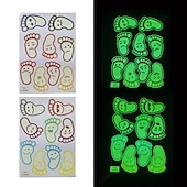 cheap Halloween Stickers-1 Set Footprint Pattern Glow In The Dark Floor Sticker