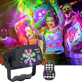 cheap Projector Lamp&amp;Laser Projector-New USB LED Stage Light Laser Projector Disco Lamp with Voice Control Sound Party Lights for Home DJ Laser Show Party Lamp
